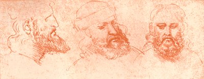 Kresba orientálních hlav, červenou křídou, c1472-c1519 1883 od Leonardo da Vinci