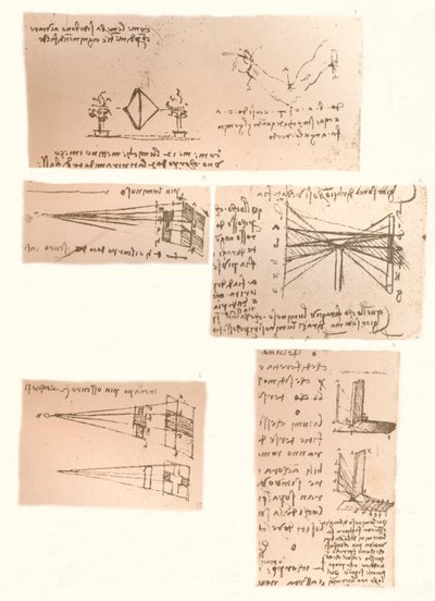 Pět kreseb ilustrujících teorii malby, c1472-c1519 1883 od Leonardo da Vinci