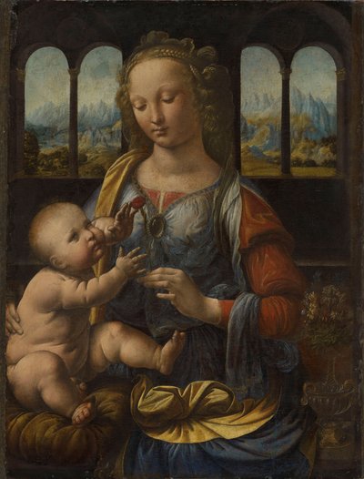 Německy: Madonna mit der Nelke Karafiátová madona od Leonardo da Vinci