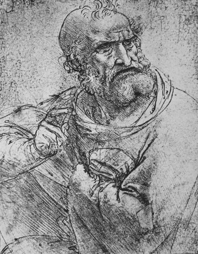 Poloviční délka apoštola se zdviženou pravou rukou, c1480 1945 od Leonardo da Vinci