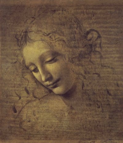 Hlava ženy La Scapigliata, 1500s od Leonardo da Vinci