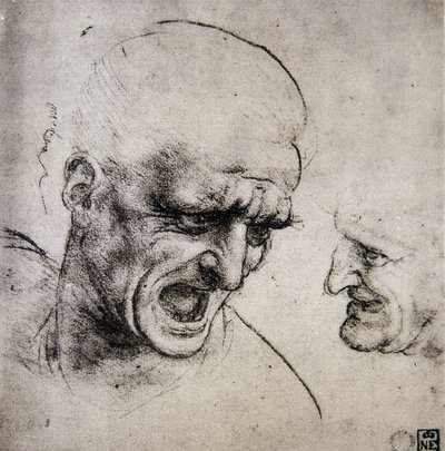 Leonardo da Vinci (Leonardo da Vinci) (1452 - 1519): Studie pro bitvu u Anghiari (Imagine) od Leonardo da Vinci