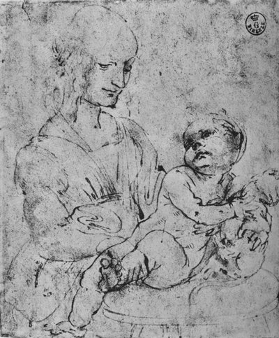 Madonna a dítě s kočkou, 1478-1480 1945 od Leonardo da Vinci