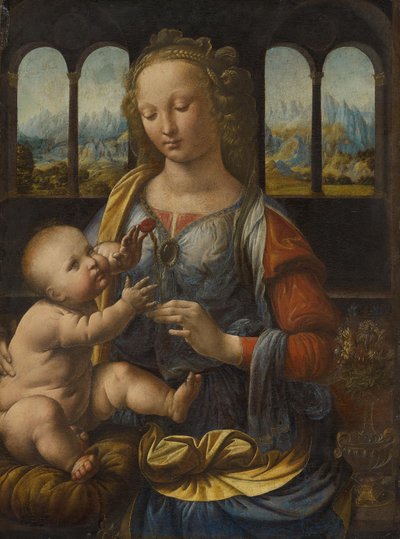 Madona s karafiátem kolem roku 1478 (olej na dřevěné desce) od Leonardo da Vinci