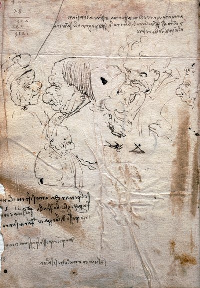 Mužské karikatury a seznam knihoven, Codex Trivulzianus od Leonardo da Vinci