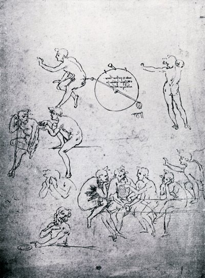 Studie ke Klanění tří králů a Poslední večeři, 15. století 1930. od Leonardo da Vinci