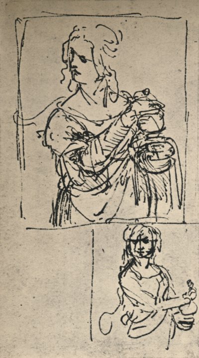 Studie pro sv. Máří Magdalenu, c1480-1482 1945 od Leonardo da Vinci