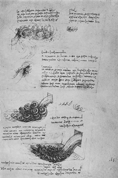 Studie vodních útvarů, c1480 1945 od Leonardo da Vinci