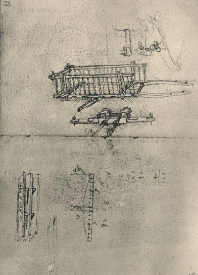 Studies of a Cart, etc., c1480 1945 od Leonardo da Vinci