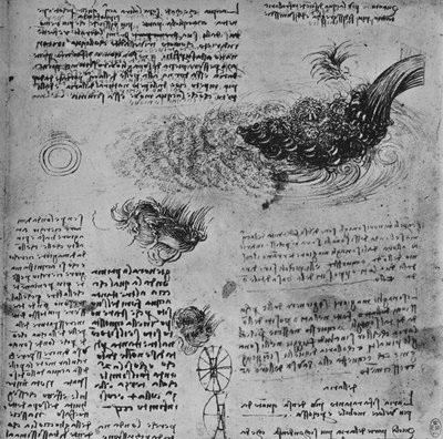 Studie formování vody v pohybu, c1480 1945 od Leonardo da Vinci
