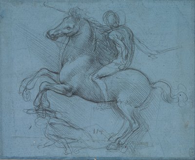 Studie jezdeckého pomníku (recto) od Leonardo da Vinci