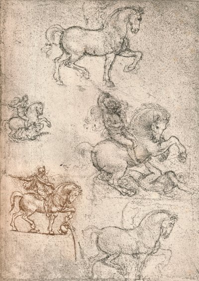 Studie k pomníku Sforza, c1482-c1499 1883 od Leonardo da Vinci