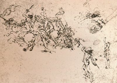 Studie ke karikatuře bitvy u Anghiari, c1472-c1505 1883 od Leonardo da Vinci