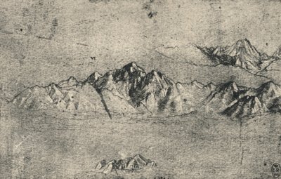 Studie pohoří, c1480 1945 od Leonardo da Vinci