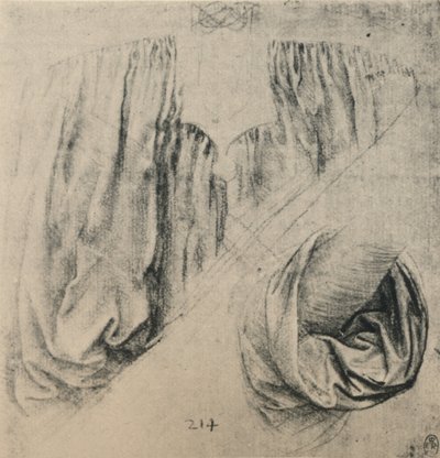 Studie přední části šatů a rukávu, c1480 1945 od Leonardo da Vinci