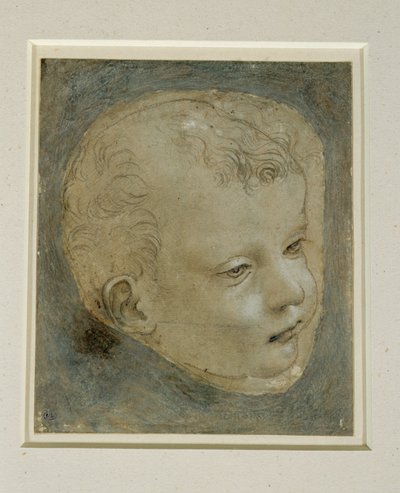 Hlava dítěte ze tří čtvrtin vpravo ... od Leonardo da Vinci