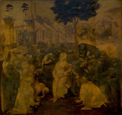 Klanění tří králů, c. 1480 od Leonardo da Vinci