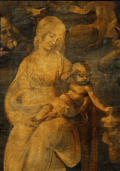 Klanění mudrců, nedokončeno (malba na dřevě) od Leonardo da Vinci