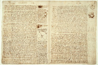 The Codex Hammer, strany 124-127, 1508-12 od Leonardo da Vinci
