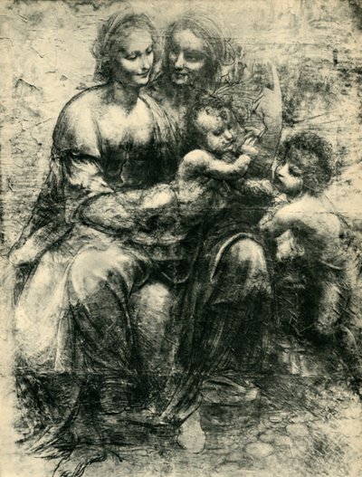 Panna a dítě se svatou Annou a svatým Janem Křtitelem, 1499-1500, 1943. od Leonardo da Vinci