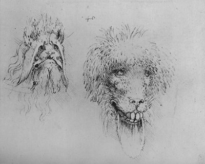 Two Heads of Monsters, c1480 1945 od Leonardo da Vinci