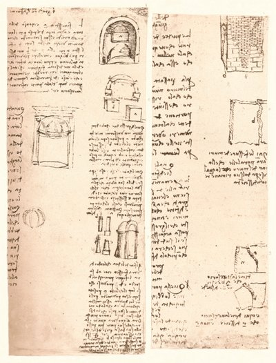 Dva architektonické kresby, c1472-c1519 1883 od Leonardo da Vinci