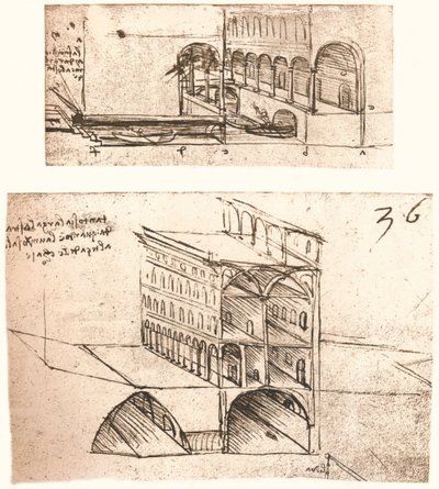 Dva plány kanálů ve městě, c1472-c1519 1883 od Leonardo da Vinci
