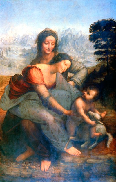 Panna a dítě se svatou Annou, 1502-1516 od Leonardo da Vinci