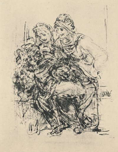 Panna a dítě se svatou Annou, c1480 1945 od Leonardo da Vinci