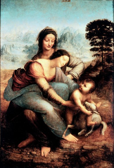 Panna s dítětem a svatou Annou, asi 1510 (olej na desce) od Leonardo da Vinci