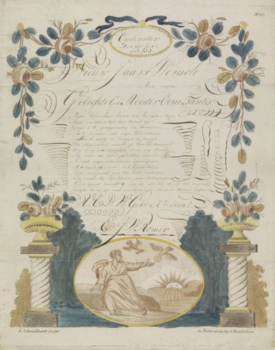Přání dopis s Eliášem krmeným havrany od Leonardus Schweickhardt