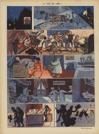 Štědrý večer. Ilustrace pro Le Rire od Leonce Burret