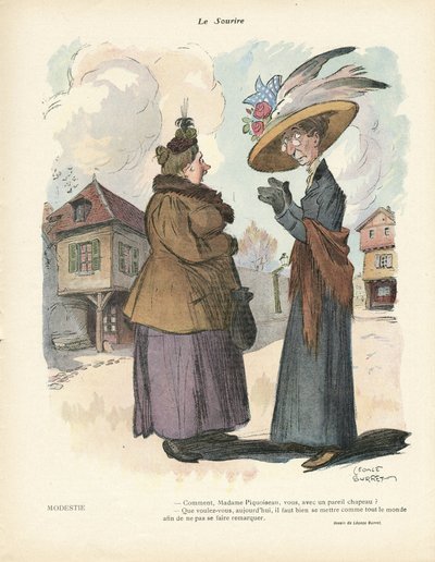 Ilustrace Leonce Burreta (1865-1915) v Le Smile, no. 19, 08/05/13 - Móda, klobouk od Leonce Burret
