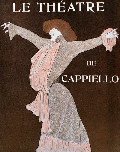 Herečka Sarah Bernhardt (1844-1923), ilustrace Leonetto Cappiello (1875-1942), z francouzského časopisu Le Theatre, duben 1903 od Leonetto Cappiello