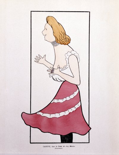 Armande Cassive, v "La Dame de Chez Maxim", karikatura od Leonetto Cappiello