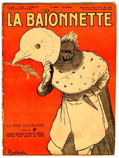 Obálka "" La Baionnette "", Satirický v barvách od Leonetto Cappiello