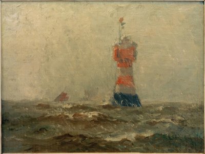 Maják Roter Sand v ústí řeky Weser od Leonhard Sandrock