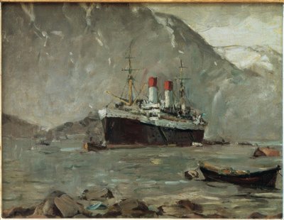 Osobní parník Hamburg-Süd v norském fjordu od Leonhard Sandrock