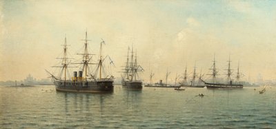 Křižníky Minin a Kronštadt od Leonid Demyanovich Blinov