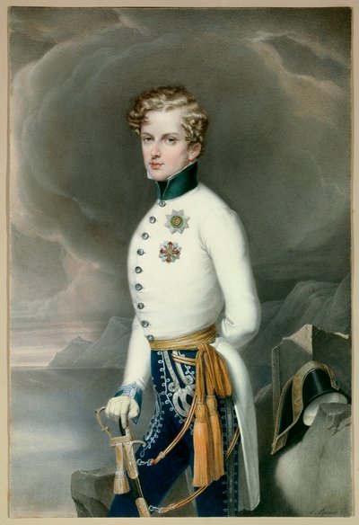 Římský král a princ z Parmy Napoleon II., vévoda z Reichstadtu (1811-1832) syn císaře Napoleona I. (1769-1821) v uniformě jako podplukovník pluku Gustave Prince z Wasa Rytina Leopold Bucher (1797-1858) 1832 Ztlumit. 0,33x0,22 m Malmais od Leopold Bucher