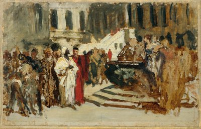 Skica k obrazu "Arabští obchodníci v Benátkách" od Leopold Carl Muller