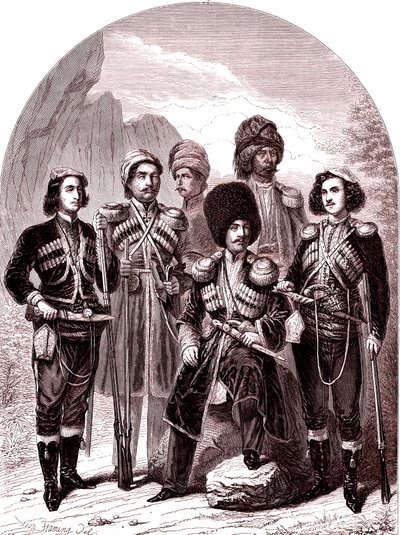 Zakavkazsko a Gruzie. Rusko v roce 1865. (rytina) od Leopold Flameng