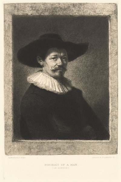 Portrét muže (The Gilder) od Leopold Flameng after Rembrandt van Rijn