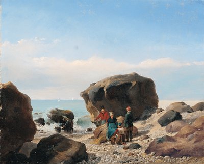 Plážová scéna s postavami od Leopold Leprince