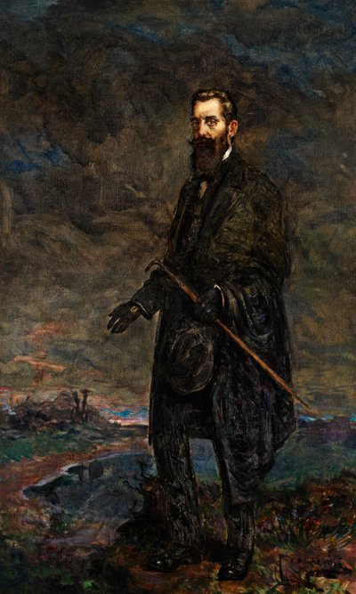 Portrét Theodora Herzla (olej na plátně) od Leopold Pilichowski