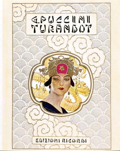Obálka partitury k opeře Turandot c. 1926 (rytina) od Leopoldo Metlicovitz