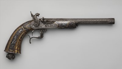 Výstava bicích nástrojů Pistole, Francie, Paříž, z roku 1849 od Lepage Moutier
