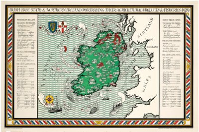 Mapa irského svobodného státu a Severního Irska od Leslie MacDonald Gill