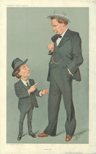 Ben Tillett a John Ward, Labour Men, 29. července 1909, karikatura Vanity Fair od Leslie Matthew Ward
