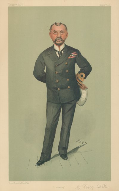 Kapitán Percy Scott, Gunnery, 17. září 1903, karikatura Vanity Fair od Leslie Matthew Ward